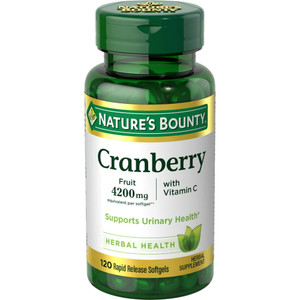 Natures Bounty Cranberry Fruit 4200 mg with Vitamin C Softgels for Urinary Tract Health Support 120Ea Natures Bounty Cranberry Fruit 4200 mg with Vitamin C Softgels for Urinary Tract Health Support 120Ea