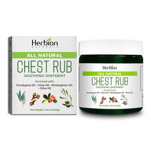 Herbion Naturals Chest Rub Soothing Ointment with Eucalyptus Clove Wintergreen and Olive Oil 3.53Oz (100g)