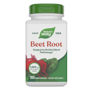 Natures Way Beet Root Capsules for Energy Circulation and Heart Health Support 100Ea