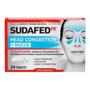 Sudafed PE Pressure, Pain Plus Mucus Relief Caplets for Adults, 24 Ea