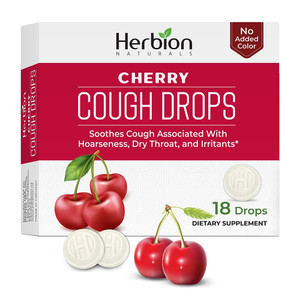 Herbion Naturals Cough Drops, Lozenge Cherry, 18 Ea