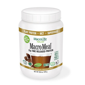 MacroLife Naturals Macro Meal Ultimate Superfood Vegan Protein, Chocolate, 15 Ea, 23.8 Oz