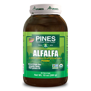 Pines Organic Alfalfa Deep Green Leafy Vegetable Powder 10Oz (280g)