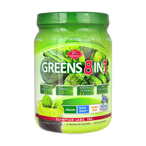 Olympian Labs Greens Protein Powder 8 in 1 Blueberry, 14.2 oz