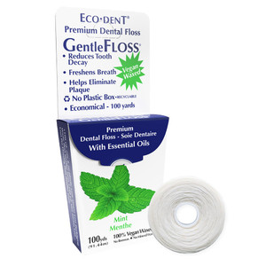 Eco Dent Gentle Floss Premium Dental Floss with Essential Oils Mint 100 Yards 1Ea