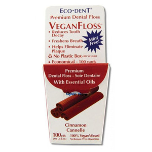 Eco Dent VeganFloss Premium Dental Floss with Essential Oils Cinnamon 100 Yards 1Ea