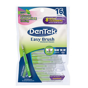 DenTek Easy Brush Interdental Cleaner Extra Tight Advanced Fluoride Coating Size 16 DenTek Easy Brush Interdental Cleaner Extra Tight Advanced Fluoride Coating Size 16