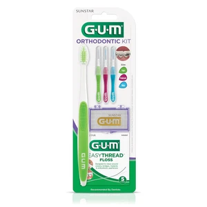 GUM Orthodontic Kit Easy Thread Floss Complete Braces Care Kit 1Ea