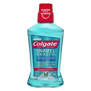 Colgate Enamel Health Anticavity Fluoride Mouthwash Sparkling Fresh Mint Strengthening Formula 16.9Oz (500ml)