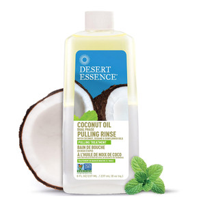 Desert Essence Coconut Oil Dual Phase Pulling Rinse Oral Detox Formula 8Oz (237ml)