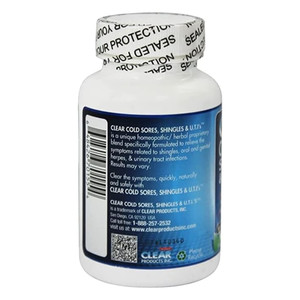 Clear The Pain Cold Sores Shingles and UTI Relief Homeopathic Formula Capsules 60Ea