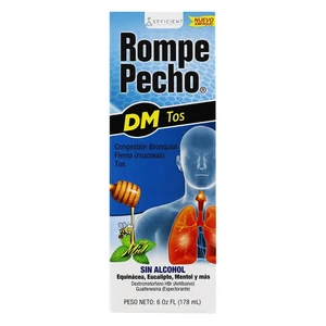 Rompe Pecho DM Cough Syrup Relief Suppressant Expectorant Syrup 6Oz (178ml)