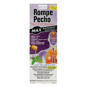 Rompe Pecho Max MultiSymptoms Maximum Strength Cough Syrup Alcohol Free 8Oz (237ml)