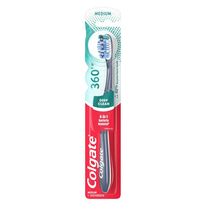 Colgate 360 Degree Full Head Toothbrush Medium Gentle Oral Care Tool 1Ea