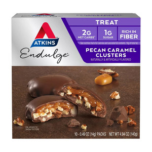 Atkins Endulge Treat, Pecan Caramel Clusters, Keto Friendly, 10 Count
