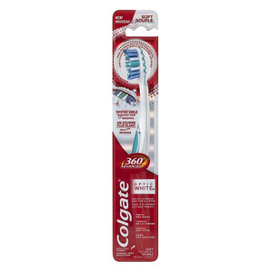 Colgate 360 Advanced Optic White Toothbrush Soft Whitening Support Formula 1Ea