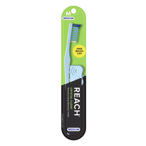 Reach Crystal Clean Toothbrush, Medium, Assorted Colors, 1 Ea Reach Crystal Clean Toothbrush, Medium, Assorted Colors, 1 Ea