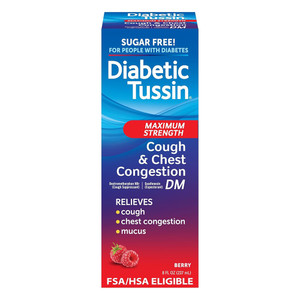 Diabetic Tussin DM Cough Suppressant and Expectorant Maximum Strength Respiratory Support Formula 8Oz (237ml)