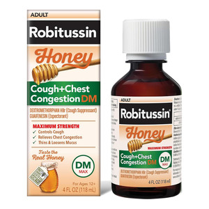 Robitussin Adult Honey Cough Plus Chest Congestion DM Liquid Real Honey 4Oz (118ml)