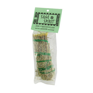 Sage Spirit Smudge Wand Sage And Sweetgrass 4 -5 Inches Small Incense - 1 Ea