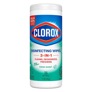 Clorox Disinfecting Wipes Fresh Scent Bleach-Free Cleaning Formula 35Ea 7.7Oz (219g)