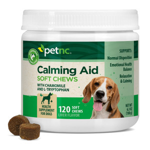 Petnc Natural Care Calming Aid Soft Chews with Chamomile and L Tryptophan Liver Flavor for All Dogs 120Ea