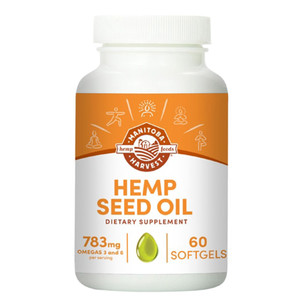 Manitoba Harvest Hemp Seed Oil 780mg of Omegas 3 and 6 Per Serving Essential Fatty Acid Softgels 60Ea