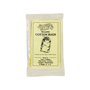 Flower Valley Reusable Cotton Bags, 3" X 5" - 3 Bags