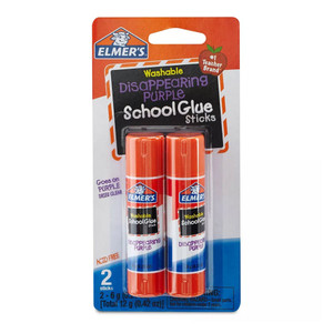 Elmer's Washable Disappearing Purple School Glue Sticks, 0.77 oz, 3 count