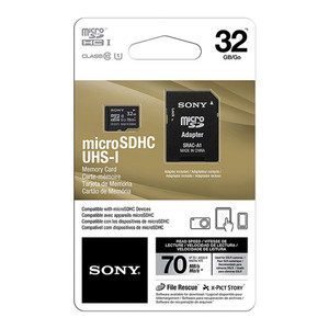 Sony 32GB MicroSDHC UHS-I Memory Card, SR32UY2ATQ, 1 Ea