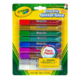 Crayola Bold Washable Glitter Glue for Arts Crafts and Creative Decorating 9Ea