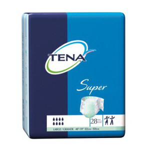 Tena Super Incontinence Briefs, Size: Large (48 Inches-59 Inches) - 28 / Bag Tena Super Incontinence Briefs, Size: Large (48 Inches-59 Inches) - 28 / Bag