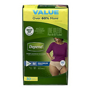 Depend Silhouette Active Fit Incontinence Briefs for Women, L or