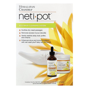 Himalayan Chandra Eco Neti Pot Sinus Cleansing System for Nasal Irrigation to Cleanse Nasal Passages and Support Sinus Health 1Ea
