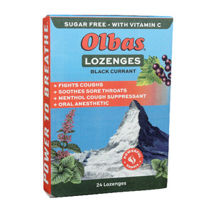 Olbas Maximum Strength Sugar Free Cough Suppressant Lozenges, Black Currant Flavor, 24 Ea Olbas Maximum Strength Sugar Free Cough Suppressant Lozenges, Black Currant Flavor, 24 Ea