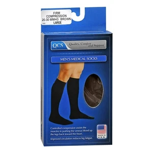 Scott Specialties Mens Medical Legware Socks 20-30 mmHg Firm Support Brown Large 1Pair