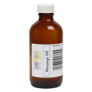 Aura Cacia Amber Glass Bottle with Writable Label Storage for Essential Oils 4Oz (118ml)