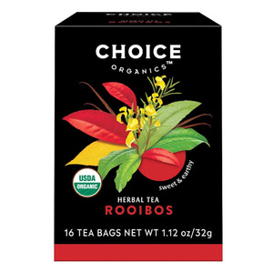 Choice Organics Rooibos Herbal Tea Sweet and Earthy Blend Best Tasting Tea Bags 16Ea