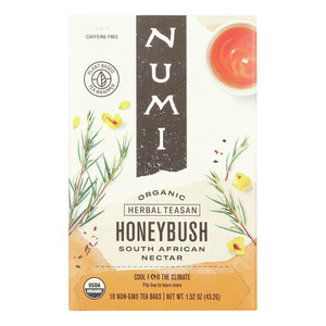 Numi Organic Honeybush Caffeine Free Herbal Tea Bags 1.52Oz (43.2g) 18Ea