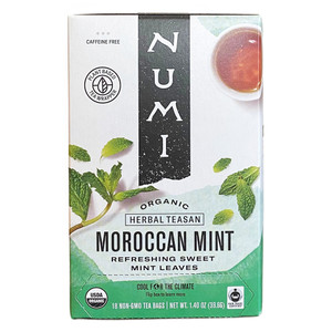 Numi Organic Caffeine Free Moroccan Mint Herbal Tea Bags 1.4Oz (39.6g) 18Ea