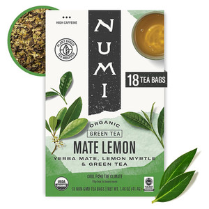 Numi Organic Mate Lemon Green Tea Bags 1.46Oz (41.4g) 18Ea