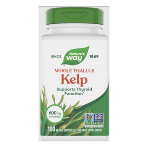 Natures Way Kelp Capsules for Thyroid Function Support 100Ea