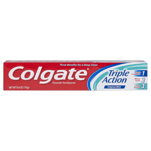 Colgate Triple Action Fluoride Toothpaste Original Mint Anticavity Protection Formula 6Oz (170g)