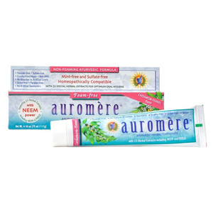 Auromere Ayurvedic Herbal Toothpaste Non-Foaming Cardamom Fennel Natural Oral Care Gentle Formula 4.16Oz (117g)