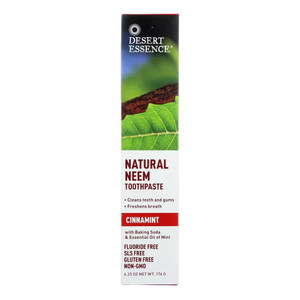 Desert Essence Natural Neem Toothpaste Cinnamint Gum Protection Formula 6.25Oz (176g)