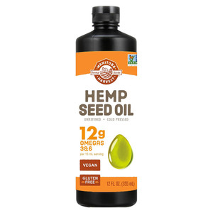 Manitoba Harvest Hemp Seed Oil Unrefined and Cold Pressed Gluten Free 12Oz (355ml)