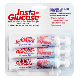 Insta Glucose Gel Take Control of Low Blood Sugar 1.09Oz (31g) 3Ea