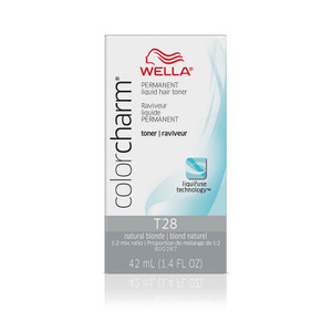 Wella Color Charm Permanent Liquid Hair Toner T28 Natural Blonde Shade, 1.4 Oz