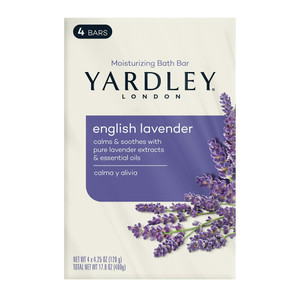Yardley London Moisturizing Bar Soap, English Lavender, 4.25 Oz, 4 Pack