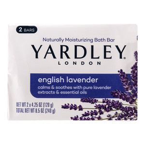 Yardley London Savon English Lavender, Moisturizing Bars, 4.25 Oz, 2 Ea